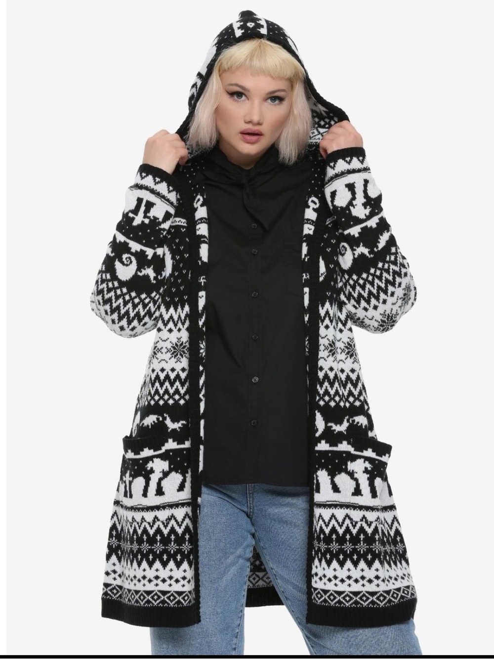 Disney Nightmare Before Christmas 25th Anniversary Hooded Cardigan S/M